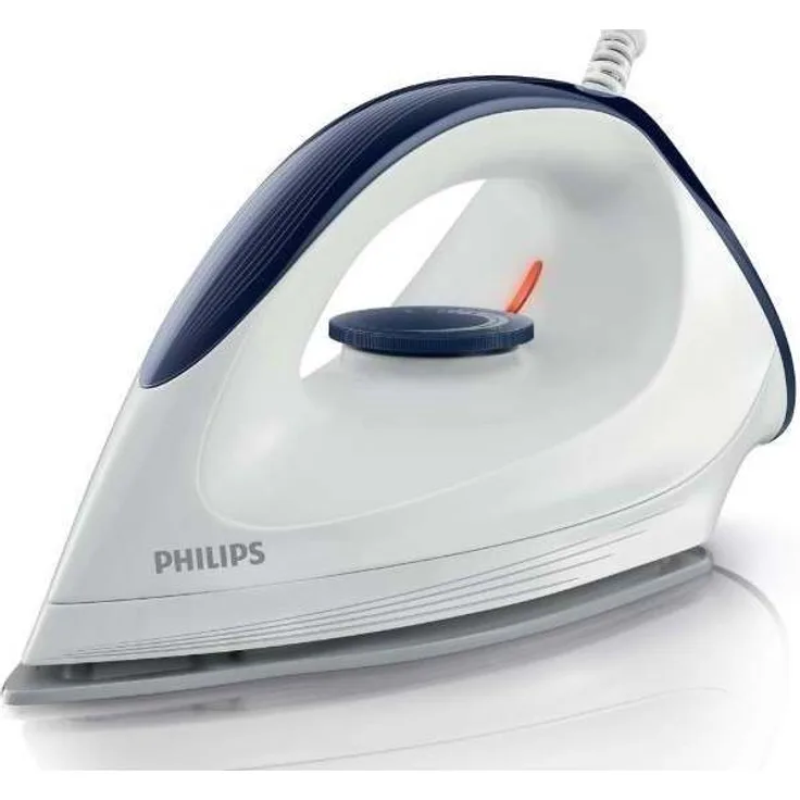 Philips GC160-02 Trocken-Bügeleisen mit DynaGlide-Bügelsohle, 1200 Watt, weiß-blau