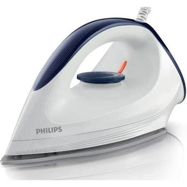 Philips GC160-02 Trocken-Bügeleisen mit DynaGlide-Bügelsohle, 1200 Watt, weiß-blau – Bild 1