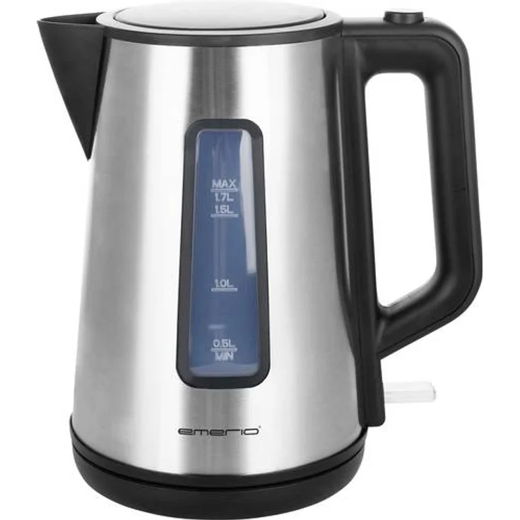 EMERIO WK-122829 Wasserkocher, 2220W, Wasserstandsanzeige, 1,7L, schnurlos, silber, schwarz – Bild 1