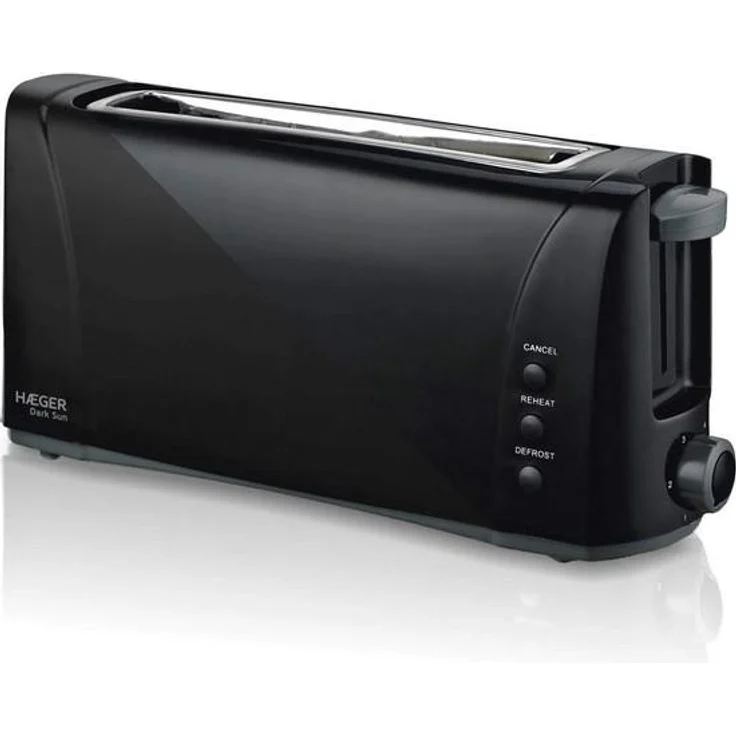 Haeger Dark Sun Toaster, 1000 W, 6 Bräunungsstufen, Krümelschublade, schwarz