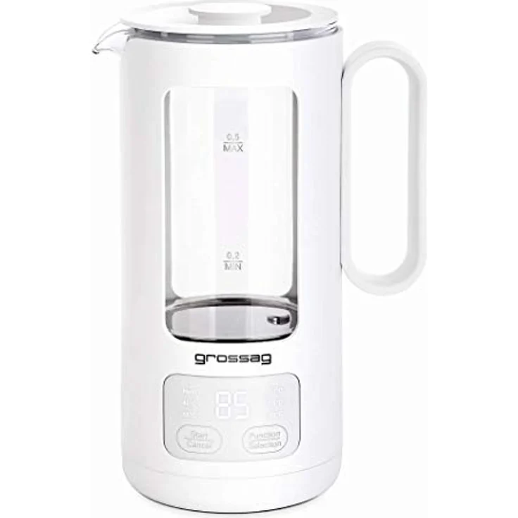grossag WK 8.00 Wasserkocher, 500W, 0,5L, variable Temperaturstufen, weiß – Bild 1