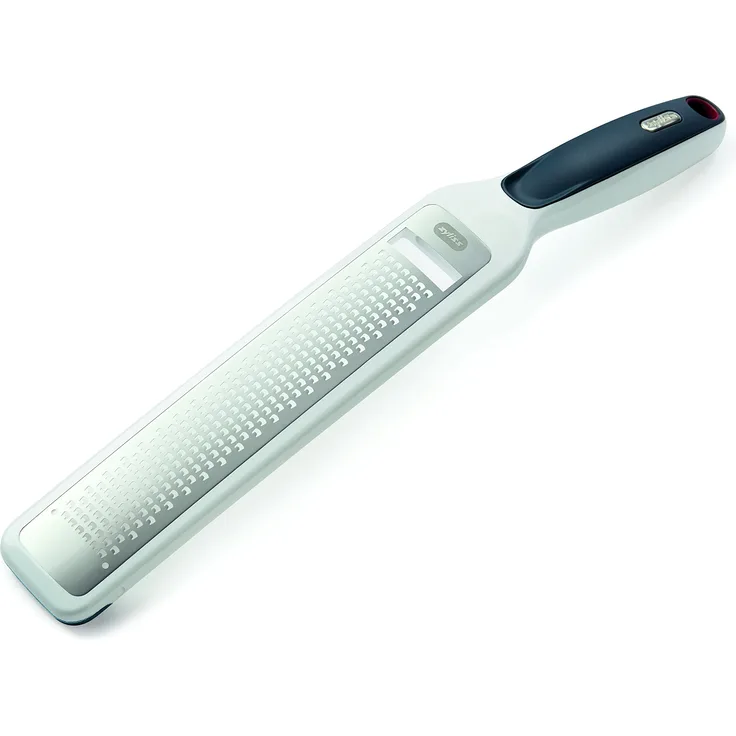 Smooth Glide Raspelreibe, Feinreibe für Zitronen, Käse, Muskat, Schokolade und mehr, besonders scharfe Universalreibe aus Edelstahl mit komfortablem Griff