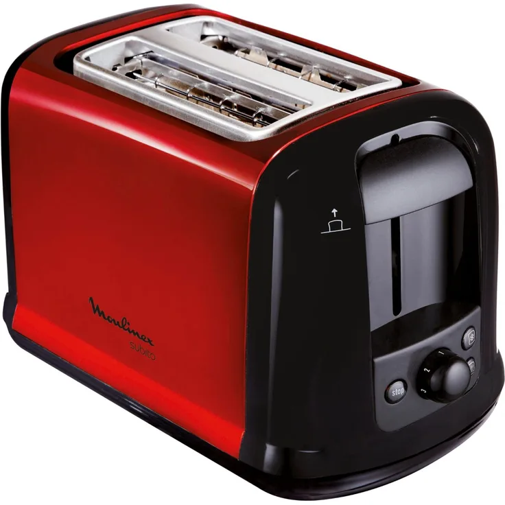 Moulinex LT261D Toaster Subito, rot metallic,Rot, Schwarz