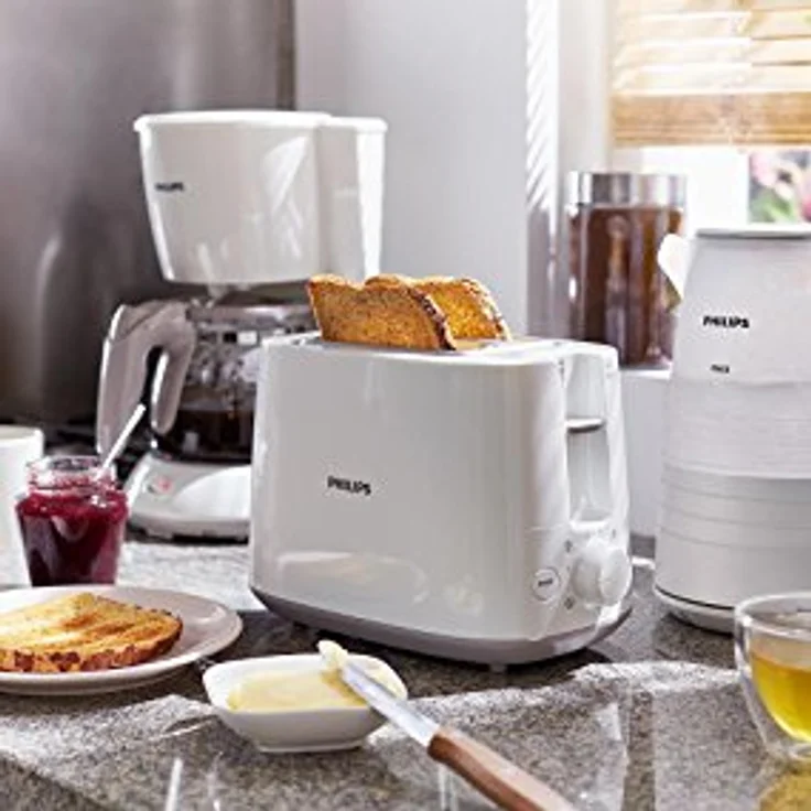 Philips HD2581-00 Toaster, integrierter Brötchenaufsatz, 8 Bräunungsstufen, weiß – Bild 6