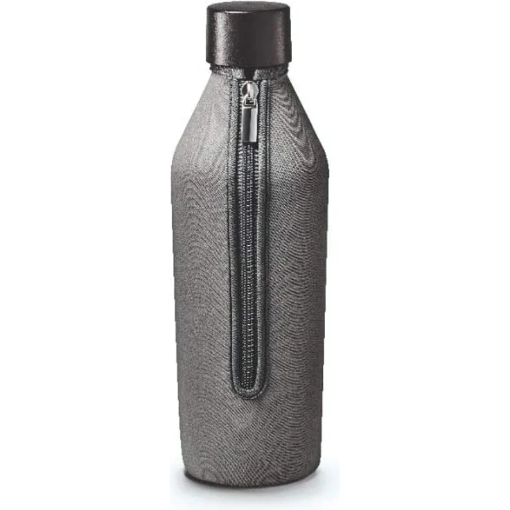 Sodapop Joy Prestige metal silver inklusive 2 Glaskaraffen 2 Neopren Bottle-Shirts und 1 CO2-Zylinder für 60L Sprudelwasser Soda Wasseraufbereiter Trinkwassersprudler – Bild 5