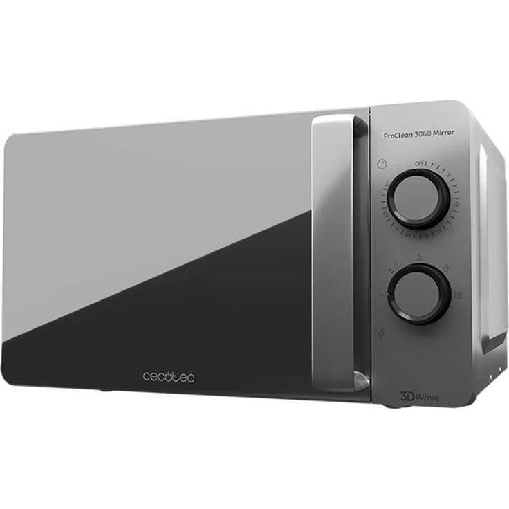 Cecotec ProClean 3060 Mikrowelle, Standgerät, 20 Liter Garraum, 6 Leistungsstufen, 700 Watt, silber – Bild 1