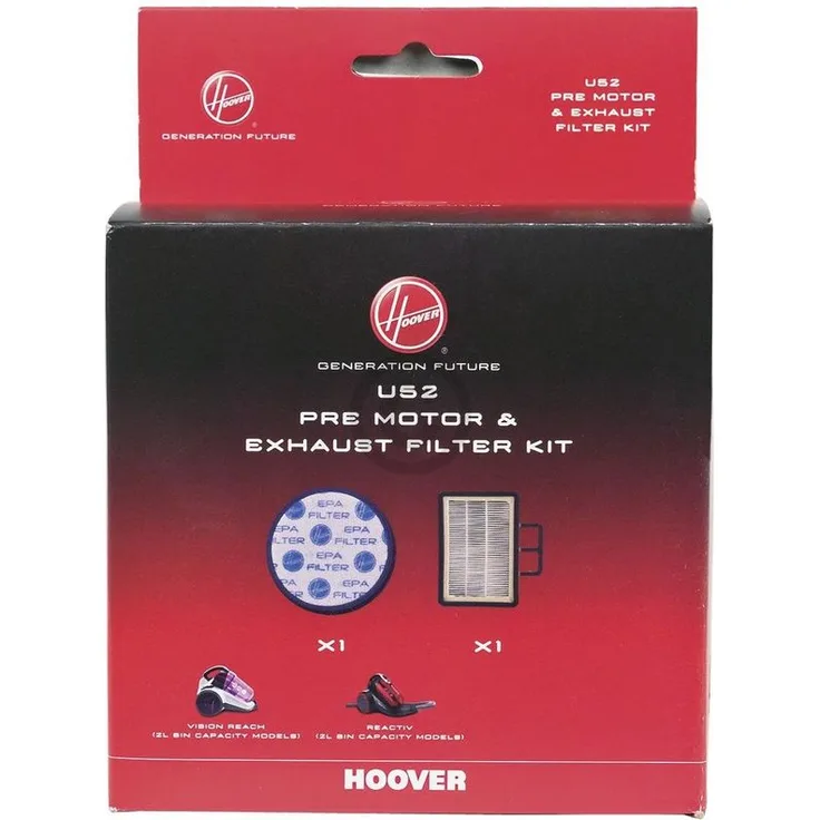 Hoover U52 Filterset, Vormotorfilter + Motorfilter Set für Staubsauger Vision Reach, Reactiv - Nr.: 35601650