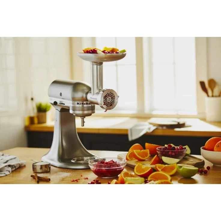 KitchenAid 5KSMMGA Artisan Fleischwolf, Ganzmetall, 3 Schneidplatten aus Edelstahl, 2 Wurstfüllhörner – Bild 5
