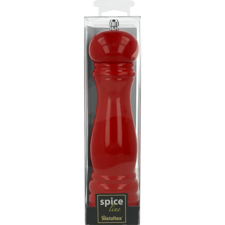 Metaltex Pfeffermühle 22cm in rot lackiert, Holz, 4 x 4 x 22 cm – Bild 2