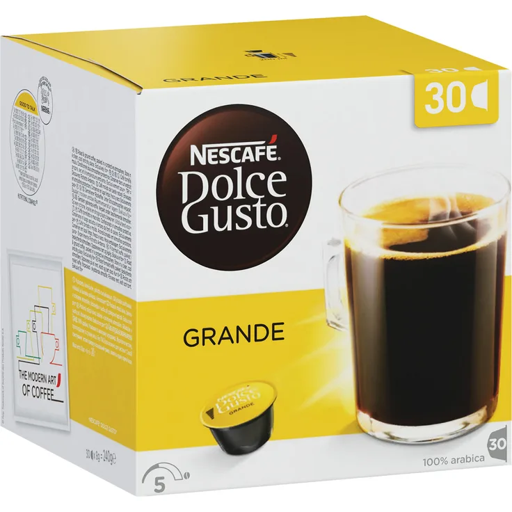 Nescafé Dolce Gusto Grande Vorratsbox, Kaffee, Cafe mit Crema, Kaffeekapseln, 30 Kapseln