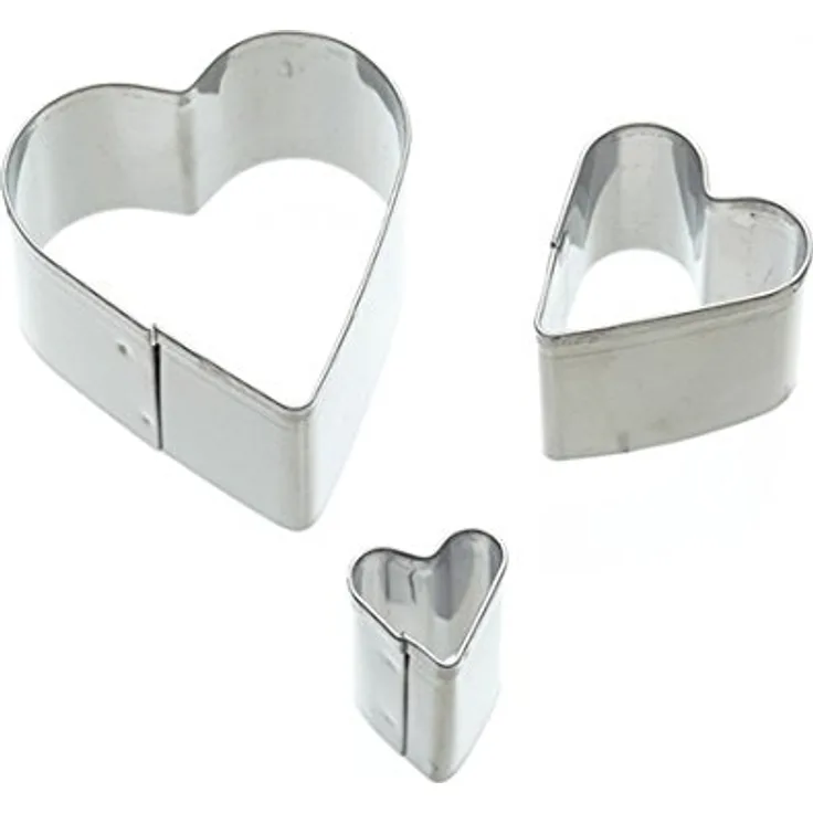 Kitchen Craft SDICUTHRT3PC Fondant-Ausstecher-Set Sweetly Does It Herz aus Edelstahl in silber 3-teilig
