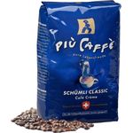 più caffè Schümli Classic Café Crème Kaffeebohnen, 1 kg, aromatische und würzige Mischung aus Arabica-und Robusta, Schweizer Trommelröstung, ganze Bohnen für Vollautomaten