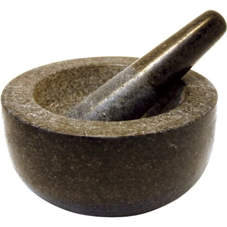 JADE TEMPLE Steinmörser mit Stößel im Set, effektives und einfaches mörsern, aus massivem Granit mit 18 cm Durchmesser und 8,5 cm Höhe – Bild 1