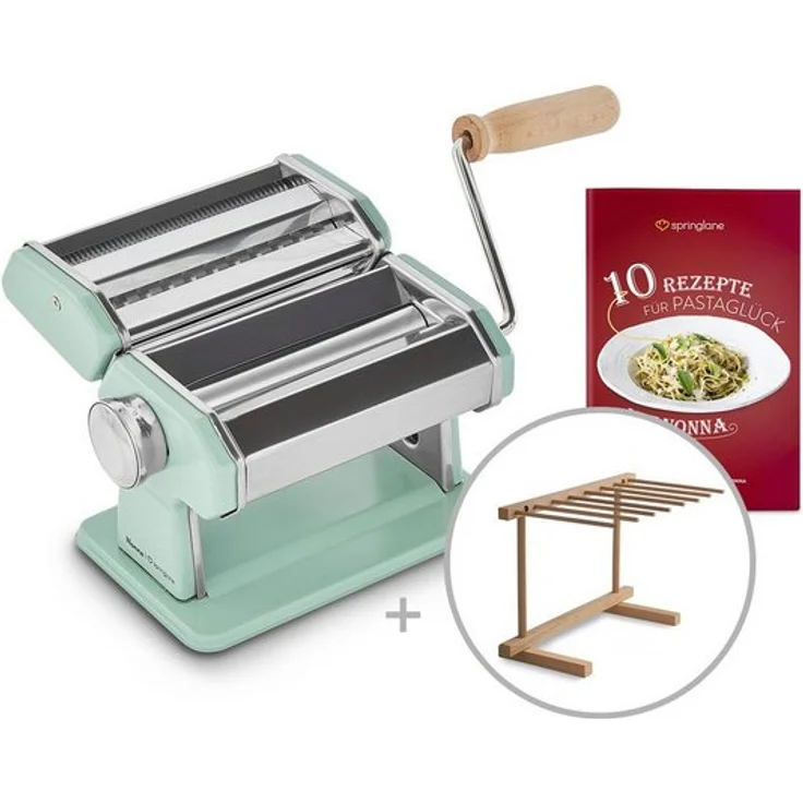 Springlane Nudelmaschine Nonna inkl. Rezeptheft & Nudeltrockner Mint – Bild 1