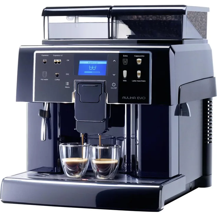 Saeco Aulika EVO Focus Kaffeevollautomat, integriertes Kegelmahlwerk aus Edelstahl, 1300 Watt, schwarz