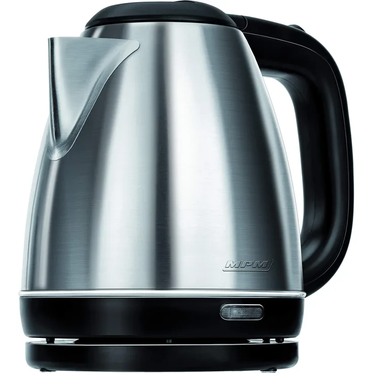 MPM MCZ-84M Elektrischer Wasserkocher, 1600 W, 1 Liter, 0 Dezibel, Edelstahl, silber