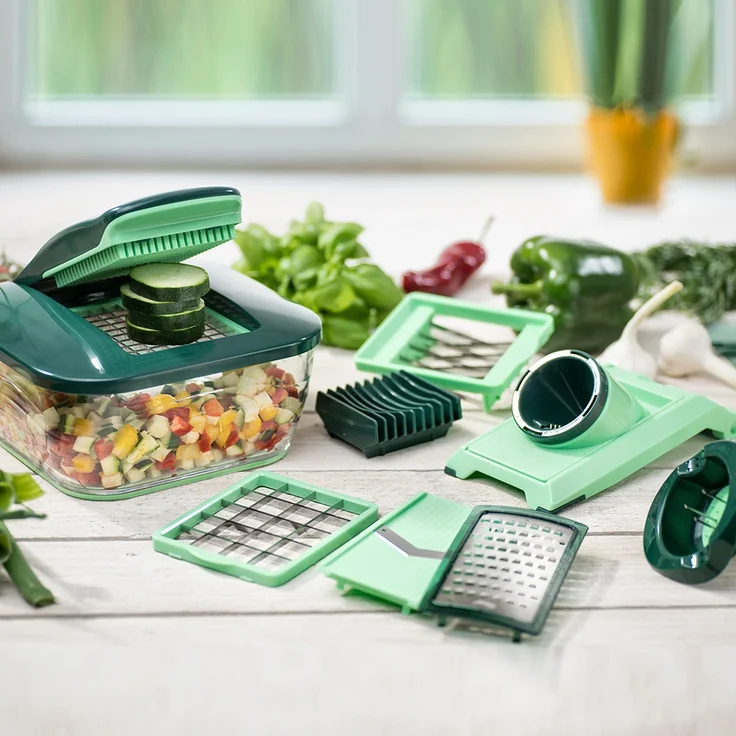 Nicer Dicer Chef-Set 15-teilig Gemüseschneider Gemüsehobel grün – Bild 4