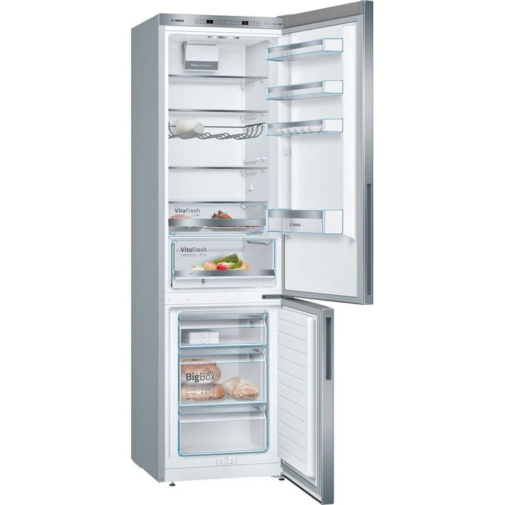 Bosch KGE39AICA Kühl-Gefrierkombination mit Gefrierbereich unten, freistehend, silber, LED, Display, Türanschlag rechts, 2 Türen, Breite 60 cm, Energieklasse C – Bild 2