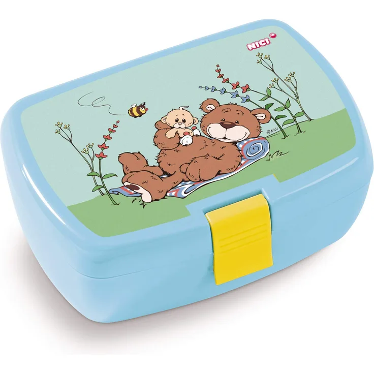 NICI 45444 Brotdose, Classic Bear, 18x12,5x6,5cm, blau