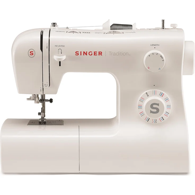 Singer Tradition 2282 Freiarm-Nähmaschine 32 Nähprogramme Knopflochautomatik Nadeleinfädler Freiarm-Nähmaschine, weiß – Bild 1