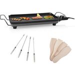 Princess Teppanyaki Tischgrill Grillplatte 46x26cm & 4 Teppan Yaki Gabeln 2000W