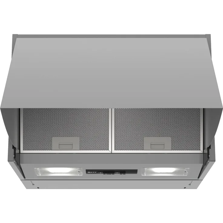 Neff N 30 D64MAC1X0, Motorhaube, integriert, Breite: 60 cm, Tiefe: 27.1 cm, Absaugung und Rückführung (mit zusätzlichem Rückführungsset), Silber