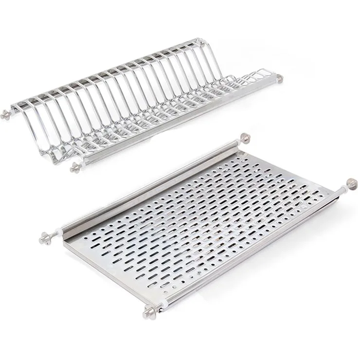Emuca 8929765 Abtropfsystem für das Geschirr. Hergestellt in Edelstahl. Schranktiefe 60cm
