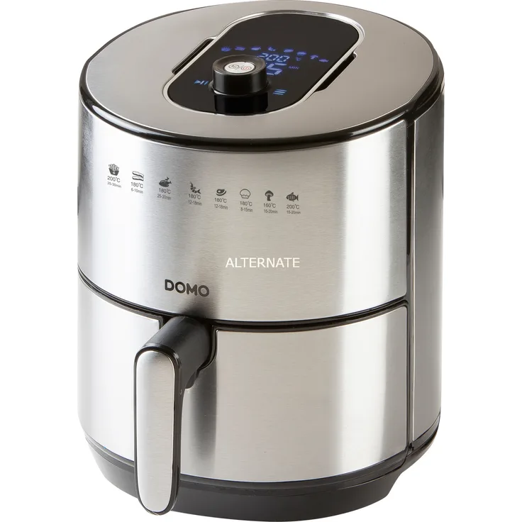 DOMO Deli Fryer XXL DO530FR Heißluftfritteuse, 1500W Edelstahl-Schwarz