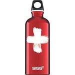 Sigg Swiss Red, Wandern Trinkflasche, 0.6 L, BPA Frei, Aluminium, Rot