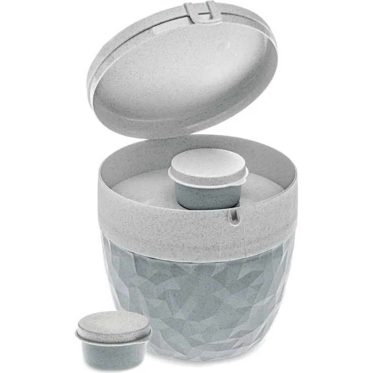 Koziol Bentobox Club, Bento Box, Speisegefäß, Lunchbox, Thermoplastischer Kunststoff, Organic Concrete Grey, 3198672