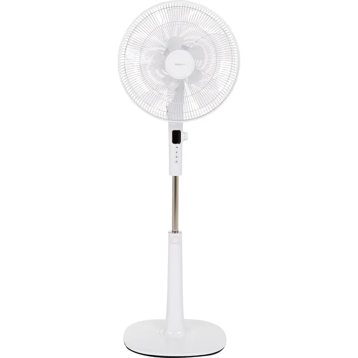 AmazonBasics Oszillierender Dual-5-Blatt-Standventilator, digital, 12 Geschwindigkeiten, mit Fernbedienung