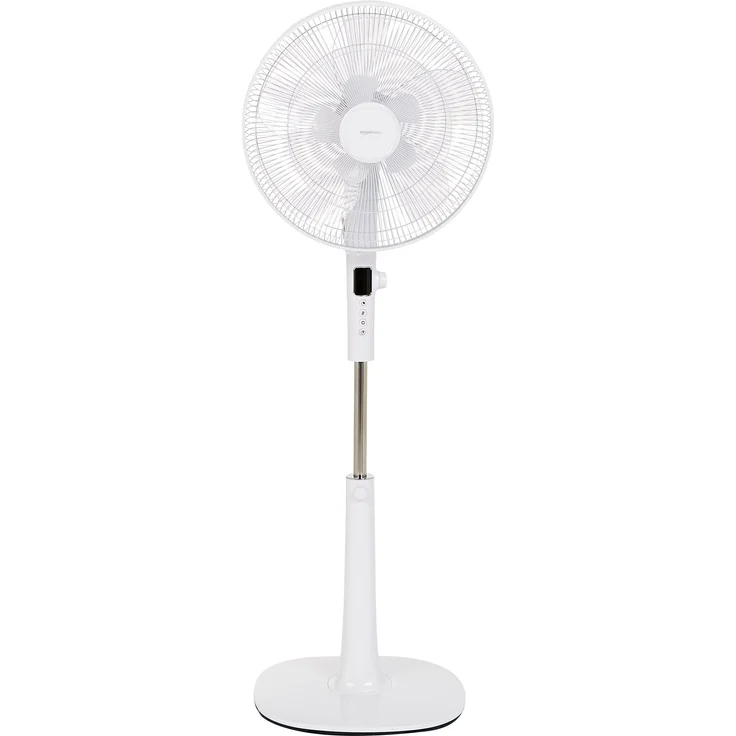 AmazonBasics Oszillierender Dual-5-Blatt-Standventilator, digital, 12 Geschwindigkeiten, mit Fernbedienung – Bild 1