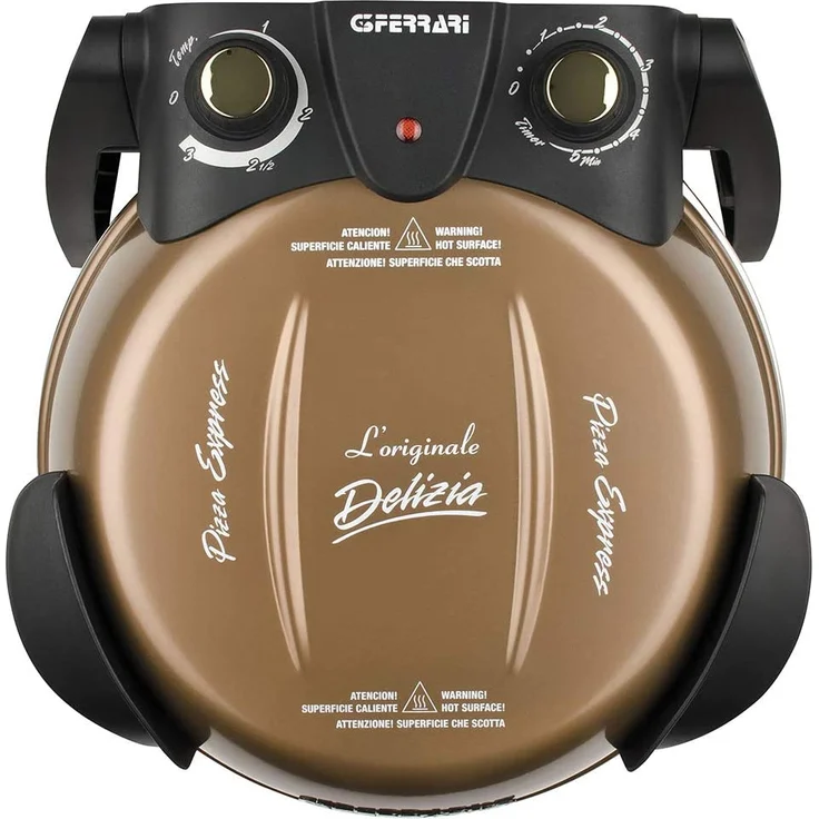 G3Ferrari G1000608 Delizia Pizzamaker, 1200W, Timer, Thermostat, lackiertes Metall, kupfer – Bild 3
