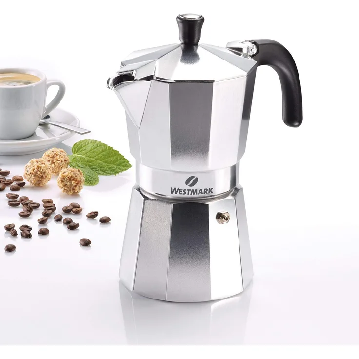 Westmark Espressokocher, Für 6 Espressotassen, Aluminium, Brasilia, Silber-schwarz, 24622260