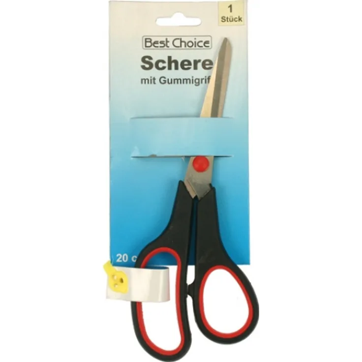 Best Choice Schere Qualität 19cm mit rotem Gummigriffen