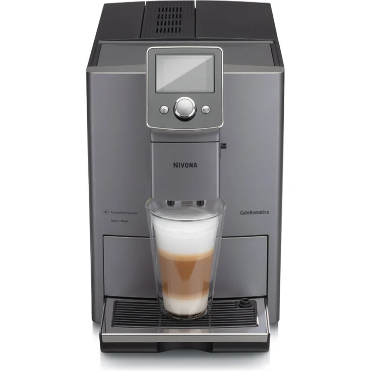 Nivona CafeRomatica 821 Kaffeevollautomat, Aroma Balance System, 5-stufige Kaffeestärkewahl, titan, mit Milchsystem und integriertem Mahlwerk – Bild 1