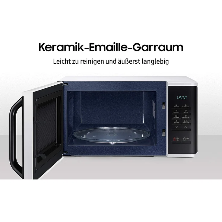 Samsung MS23K3513AW-EG Mikrowelle, Standgerät, 800 Watt, 23 Liter Garraum, 48,9 cm Breite, Quick Defrost, 29 Automatikprogramme, weiß – Bild 3
