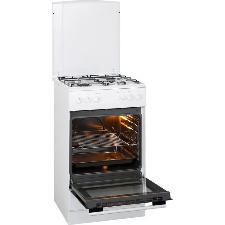 Amica SHEG 11557 W, Herd, A, Standgerät, Betriebsart Ofen elektrisch, Betriebsart Kochfeld Gas, Anzahl Kochfelder 4, Volumen 69 l, Breite 50 cm, Selbstreinigung nein, Ober-Unterhitze (konventionell) – Bild 3