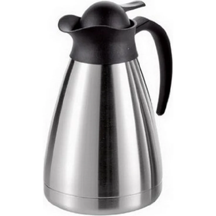 Esmeyer Isolierkanne Thermoart 1 Liter, Edelstahl, Silber-schwarz – Bild 1