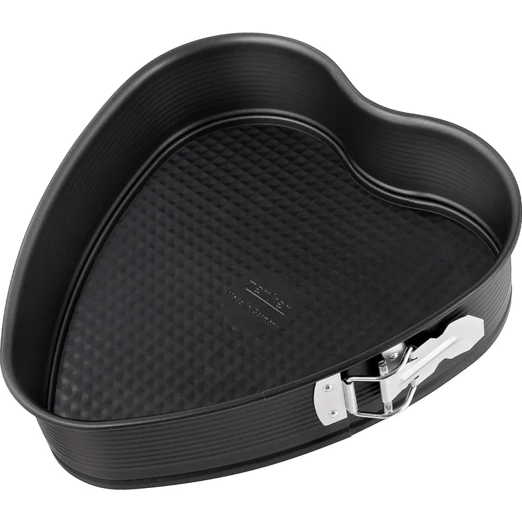 Zenker Herzspringform, Ø 26 cm Special Creative Herz-Backform Marken-Backform, für das Backen mit Liebe, ein großes Herz für Lieblingsmenschen, Menge: 1 Stück, Farbe: schwarz