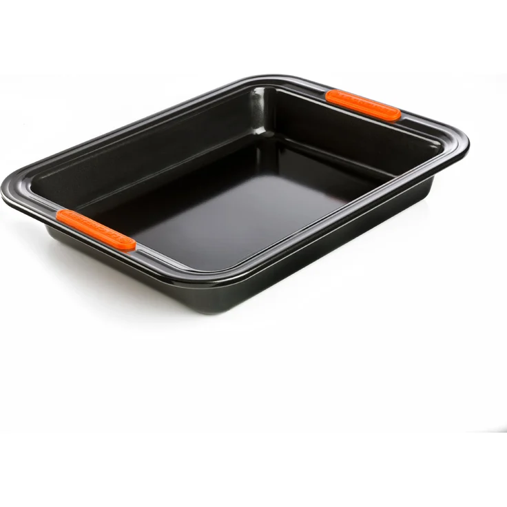 Le Creuset Antihaft Backform, Rechteckig, 28 cm, PFOA-frei, Sauerteigbeständig, Aus Karbonstahl gefertigt, Anthrazit-Orange – Bild 1