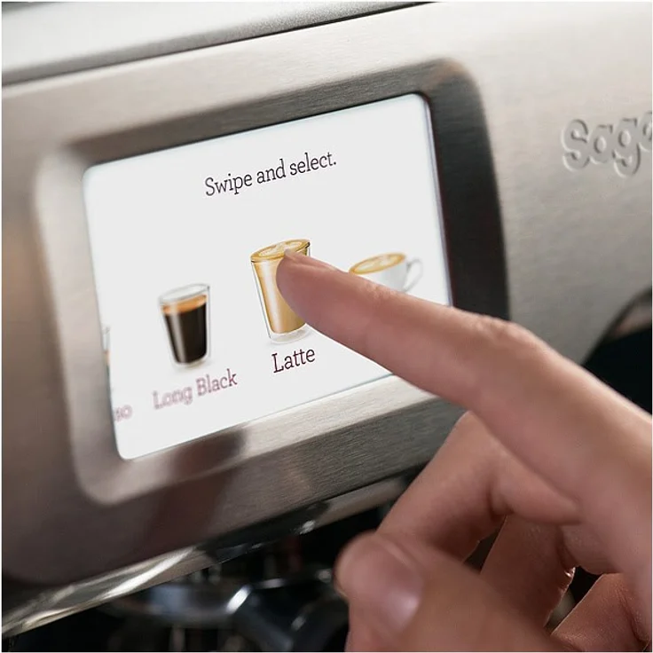 SAGE SES880 the Barista Touch Espressomaschine mit integriertem Mahlwerk, Siebträger mit Touchscreen-Anzeige, 15 Bar, Gebürsteter Edelstahl – Bild 2