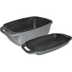 STONELINE XXL Bräter 43 x 26 cm, mit Aluguss-Deckel, induktionsgeeignet, Deckel als Auflaufform verwendbar