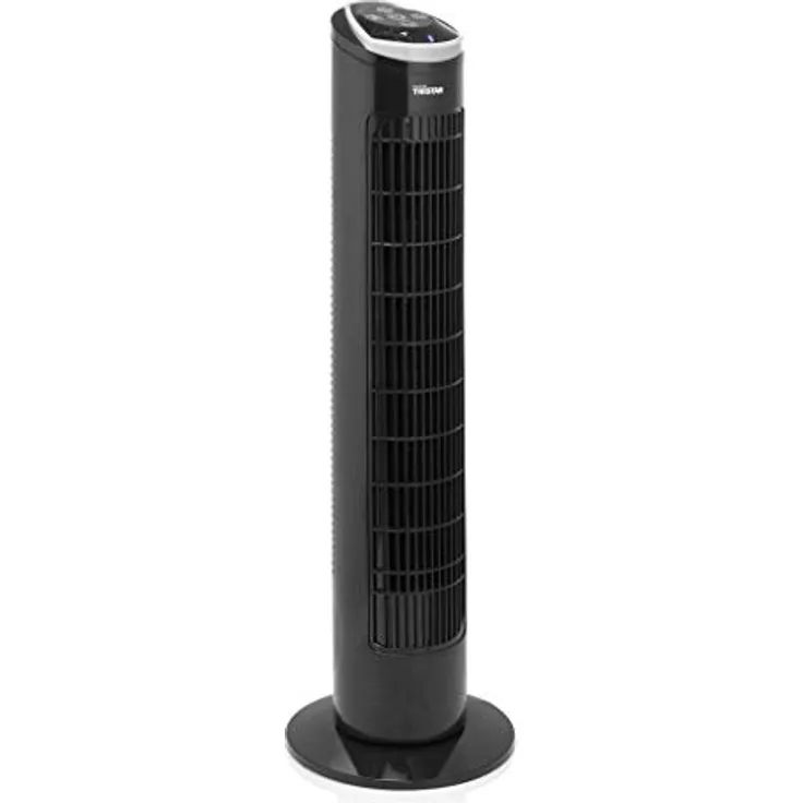 Tristar VE-5865 Turm-Ventilator mit 76 cm, mit Fernbedienung und Timer-Funktion (1 - 12- Stunden), Oszillierend 60°, 3 Leistungsstufen (normal, natürlich und schlafen), 2 Geschwindigkeiten, Schwarz