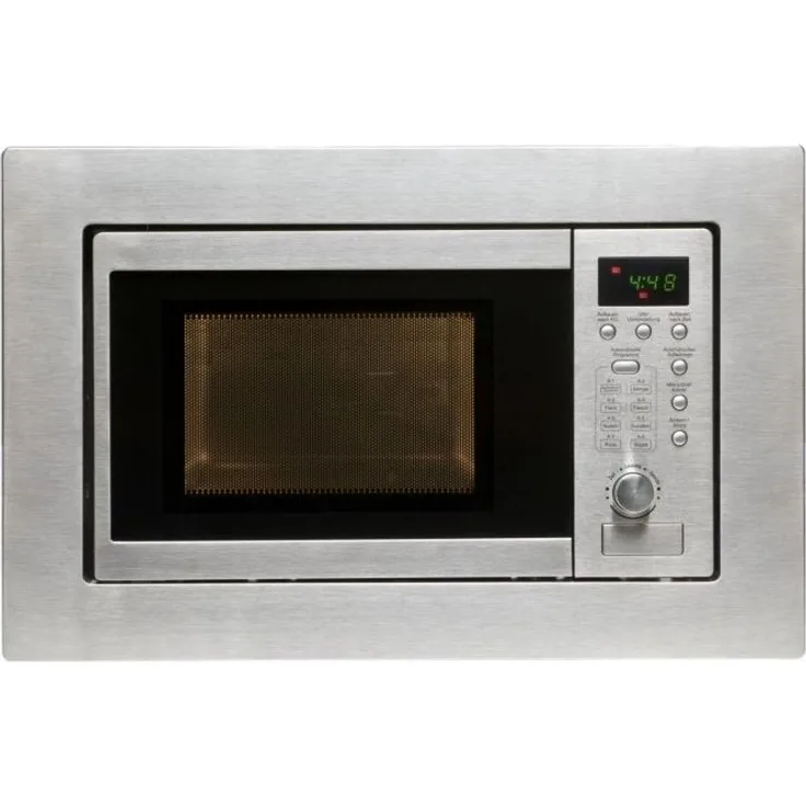 Exquisit EMW 20 G Mikrowelle mit Grill, Einbaugerät, 20 Liter Garraum, 800 Watt, Innenraum Edelstahl