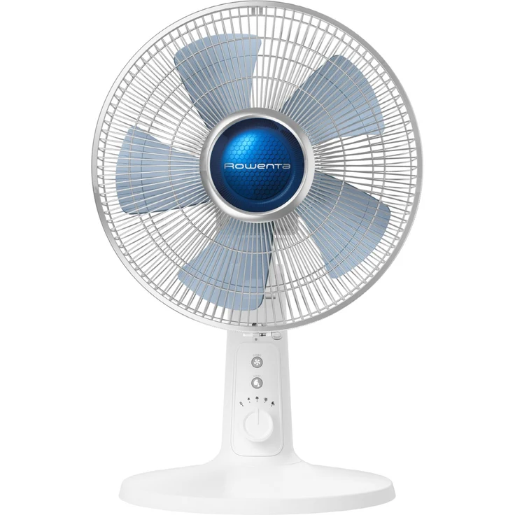 Rowenta VU2730 Turbo Silence Extreme+ Tischventilator, 40 Watt, automatische Oszillation, weiß-blau – Bild 1