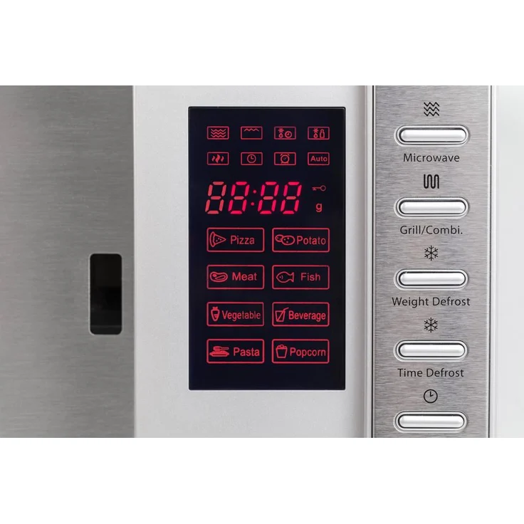 Caso SMG20 Design Mikrowelle 3324 mit Grill, Standgerät, 800 Watt Mikrowelle, 1000 Watt Grill, Front Edelstahl gebürstet, Intuitive Bedienung – Bild 3