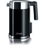 Graef Edelstahl Wasserkocher WK 702 mit Temperatureinstellung - Handbrüh-Taste für Filterkaffee - Edelstahl-Acryl, schwarz