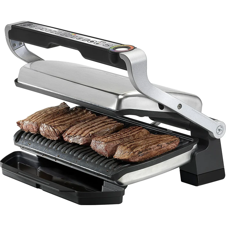Tefal GC722D OptiGrill XL Kontaktgrill mit XL-Grillfläche, 2000W, mit zusätzlichen Temperaturstufen, automatische Anzeige des Garzustands, 9 voreingestellte Programme 40 cm x 20 cm, silber – Bild 11