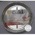 Cuki Set aus 24 Aluminiumschalen T59G, rund, 23 x 3 cm, für Lebensmittel und Küche, Mehrfarbig